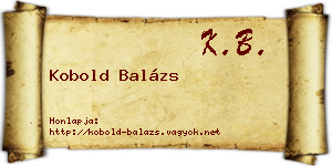Kobold Balázs névjegykártya